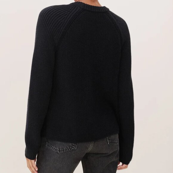 Jenni Kayne NWT Cotton Fisherman Black Crewneck Sweater XS - Picture 8 of 8